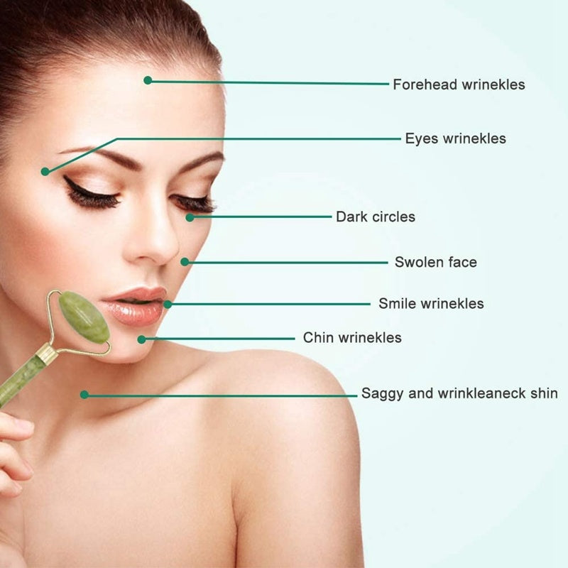 Micro-Needle Powder Crystal Roller & Jade Gua Sha Face Massage Set