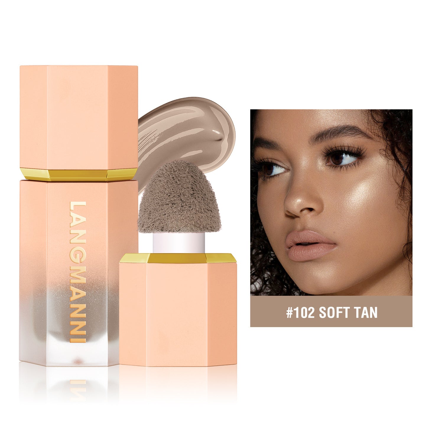 Langmanni 3-Color Liquid Contour – 3D Face Sculpting & Highlight Makeup