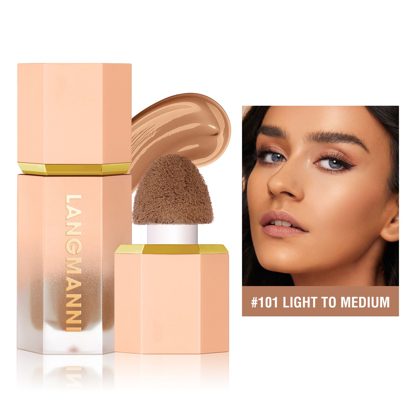 Langmanni 3-Color Liquid Contour – 3D Face Sculpting & Highlight Makeup