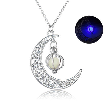 Moonlight Glow Pendant Necklace – Natural Luminous Stone Healing Jewellery for Women
