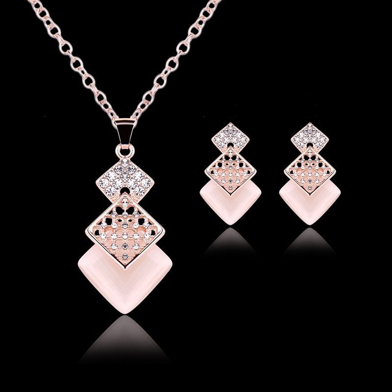Luxury Gemstone Earring & Necklace Set – Perfect Gift for Women