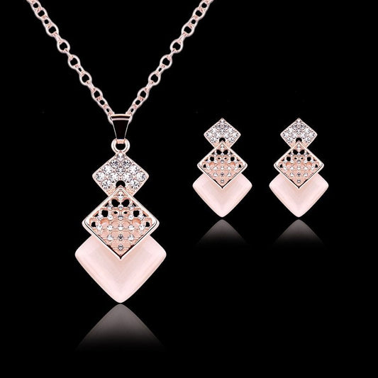 Luxury Gemstone Earring & Necklace Set – Perfect Gift for Women