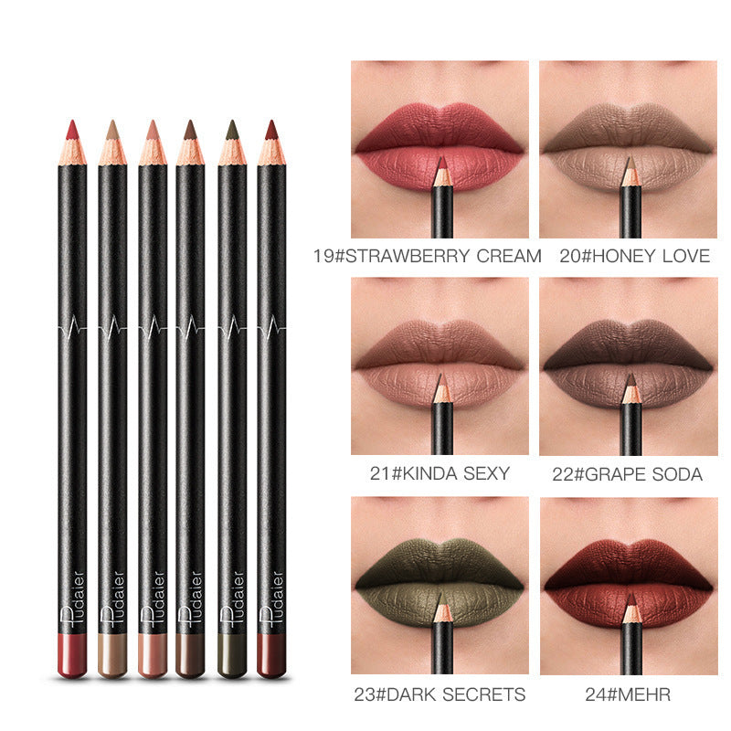 36-Colour Waterproof Lip Liner Set – Long-Lasting, Smudge-Proof & Nude Shades