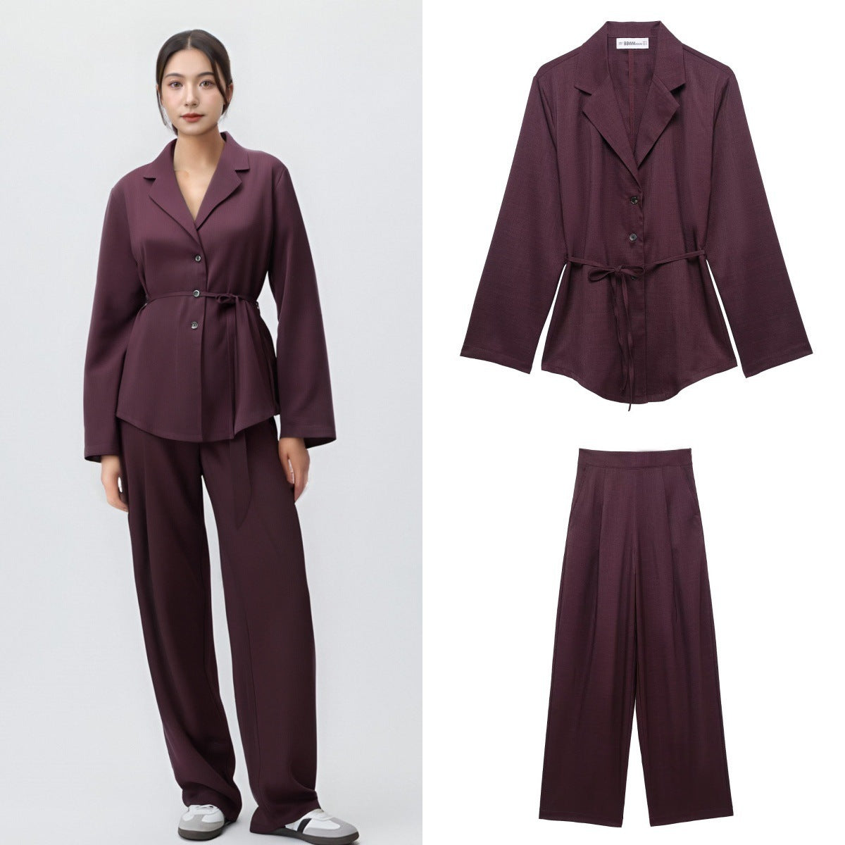 Fashion Two-Piece Women’s Suit – European Style Casual Shirt & Pants Set
