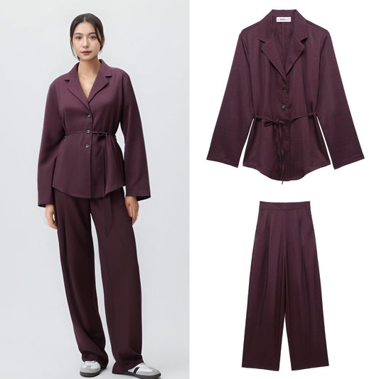 Fashion Two-Piece Women’s Suit – European Style Casual Shirt & Pants Set
