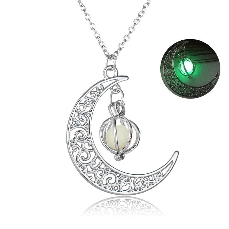 Moonlight Glow Pendant Necklace – Natural Luminous Stone Healing Jewellery for Women