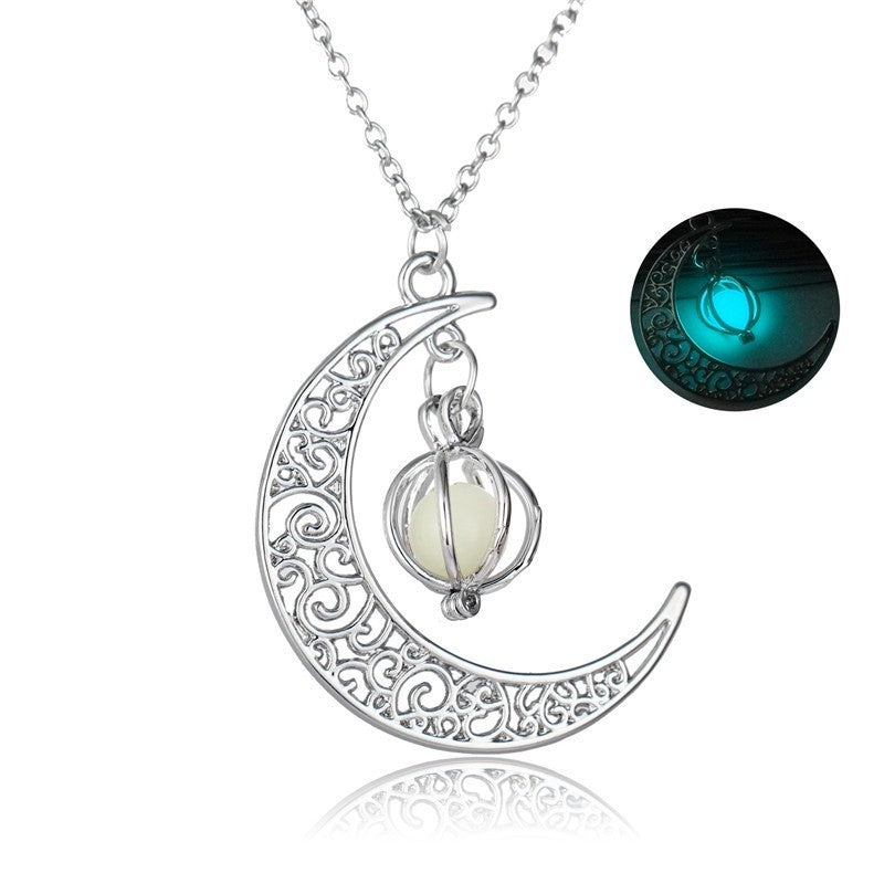 Moonlight Glow Pendant Necklace – Natural Luminous Stone Healing Jewellery for Women