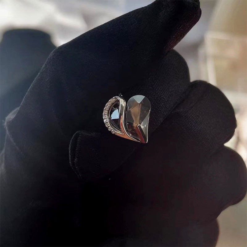 925 Sterling Silver Heart Pendant Necklace – Elegant Geometric Clavicle Chain for Women